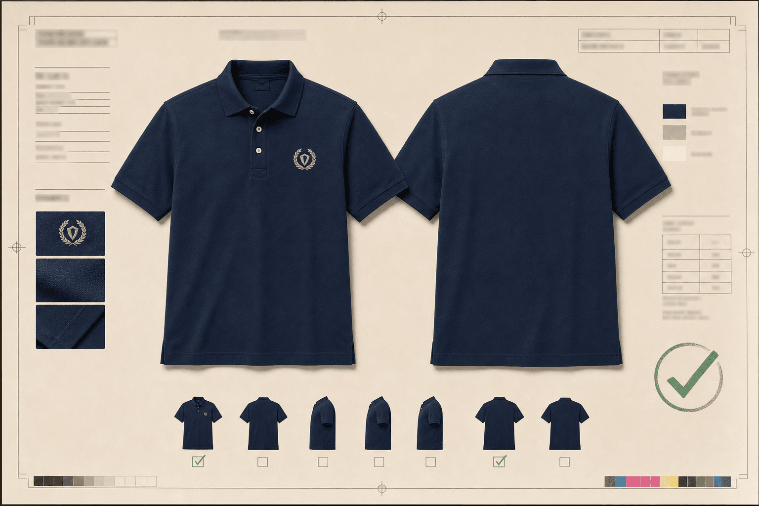 Front and back apparel proof sheet