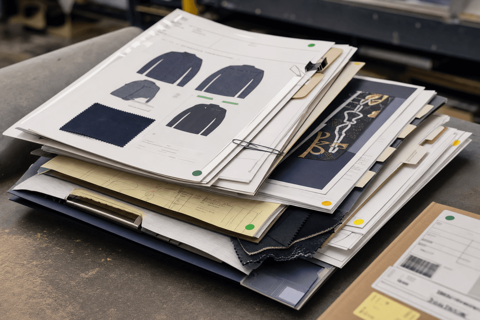 Custom shop counter with order evidence materials